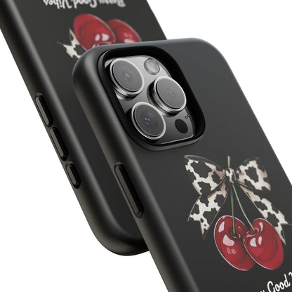 Cherry Cow Print Phone Case | Coquette Bow Aesthetic iPhone & Samsung Tough Case