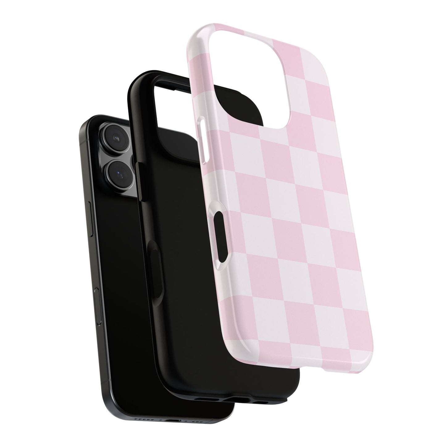 Light Pink Checkerboard Phone Case | Pastel Aesthetic Checkered iPhone & Samsung Tough Case