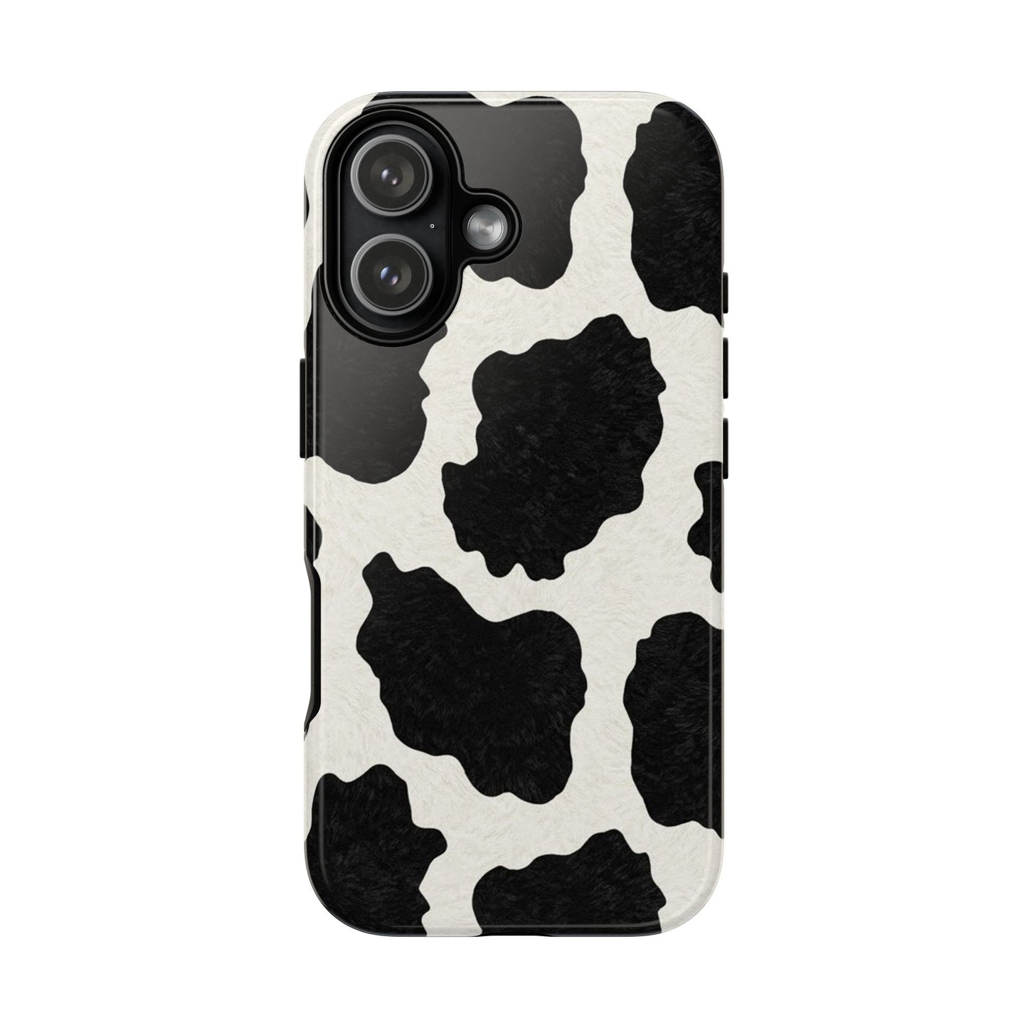 Black & White Cow Print Phone Case | Western Aesthetic iPhone & Samsung Tough Case