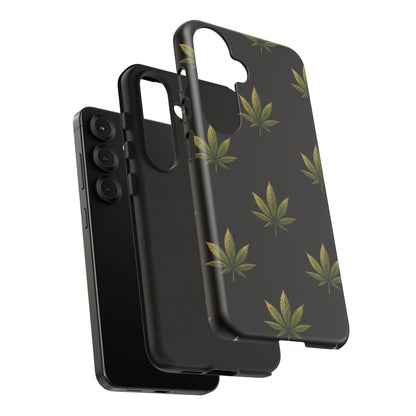 Cannabis Leaf Phone Case Green Weed Leaf Pattern Tough Protective Cover