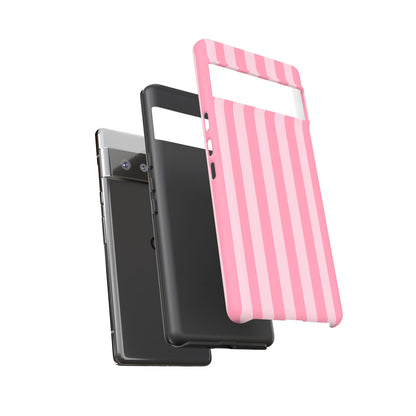 Pink Stripe Phone Case – Pastel Coquette Aesthetic Tough Protective Case