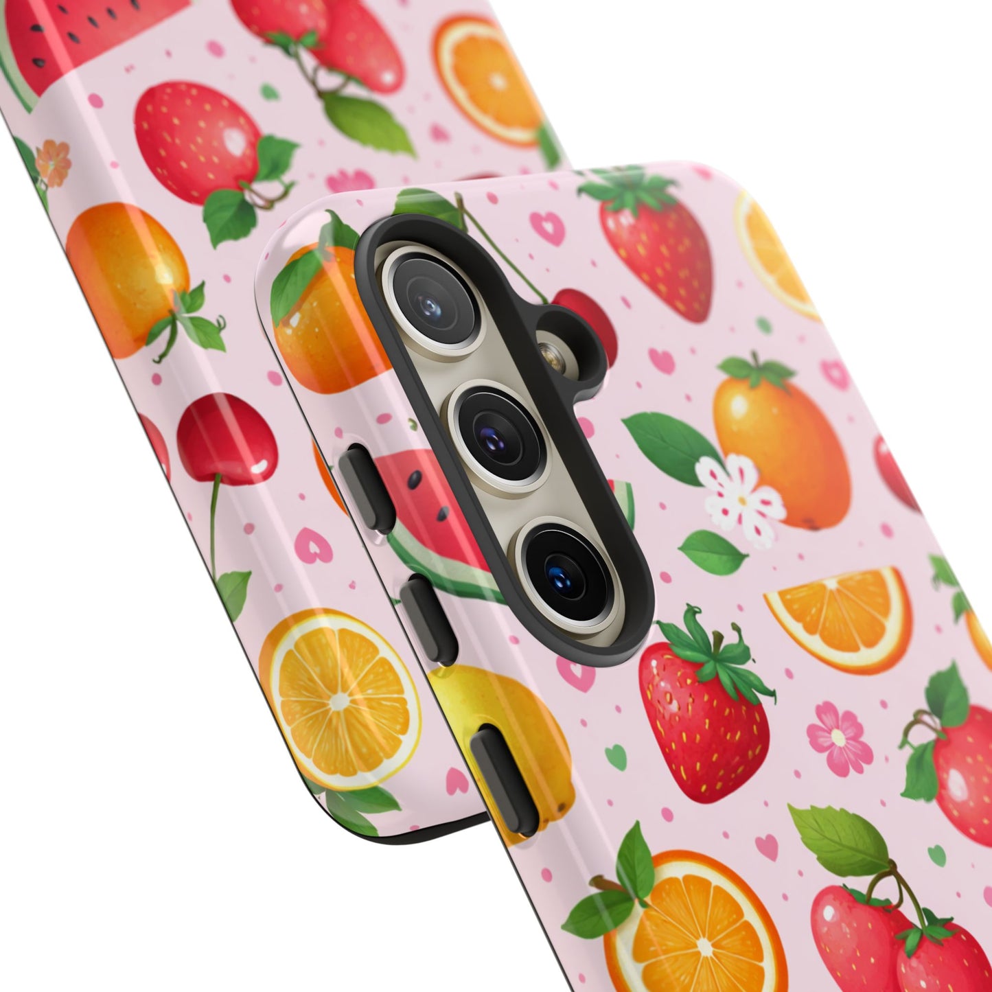 Fruit Phone Case – Tough Shockproof, Strawberry Cherry Citrus Summer Design for Iphone, Samsung Galaxy and Pixel