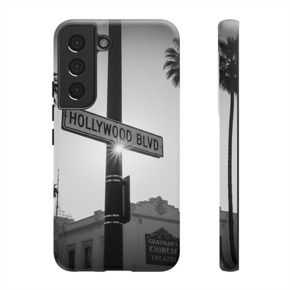 Hollywood Blvd Phone Case | Vintage Los Angeles Street Sign | Black & White LA Aesthetic
