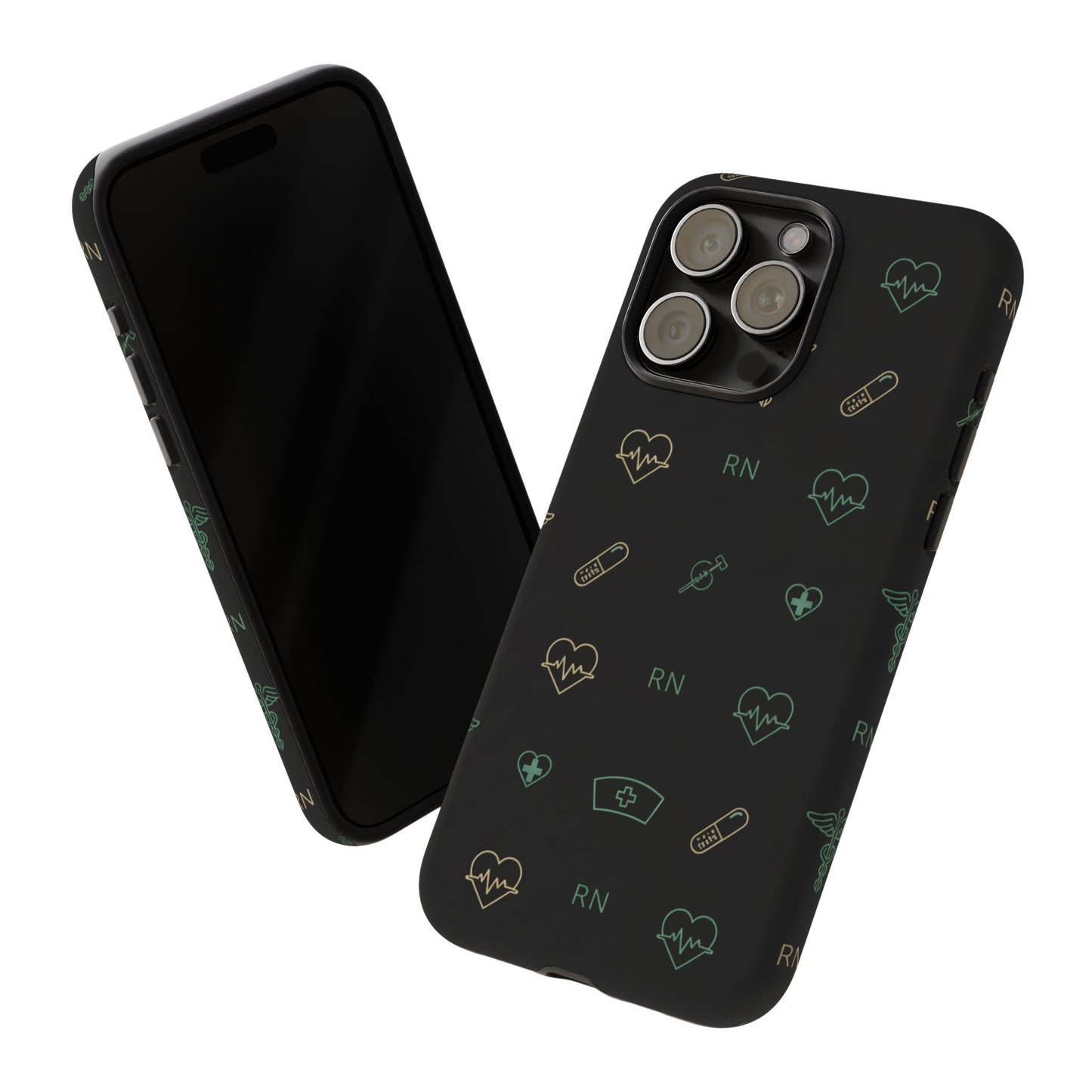 RN Nurse Phone Case – Minimal Medical Icon Pattern Healthcare Worker Tough Case