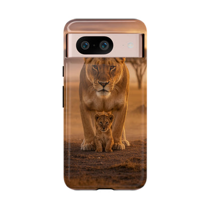 Lioness & Cub Phone Case | Safari Wildlife Tough Case for iPhone & Samsung