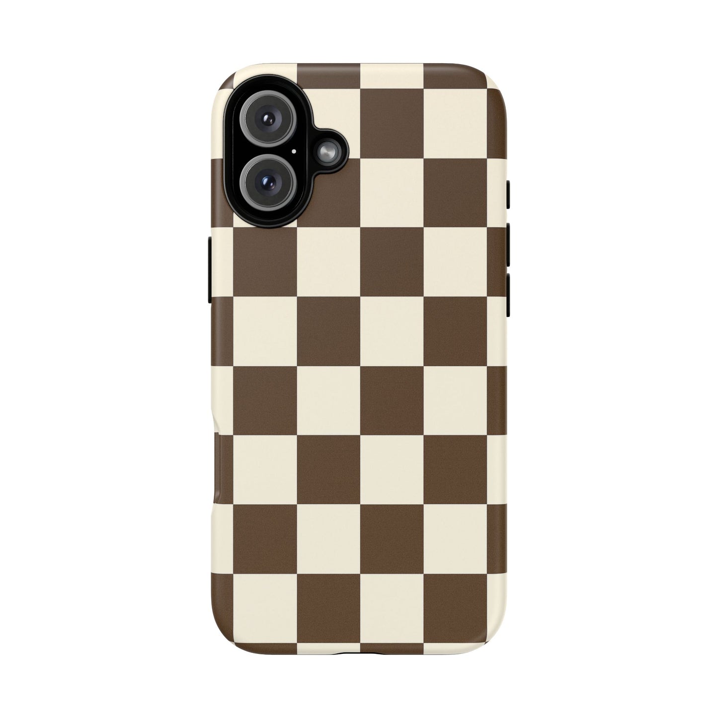 Mocha Checkerboard Phone Case | Neutral Aesthetic Tough Case