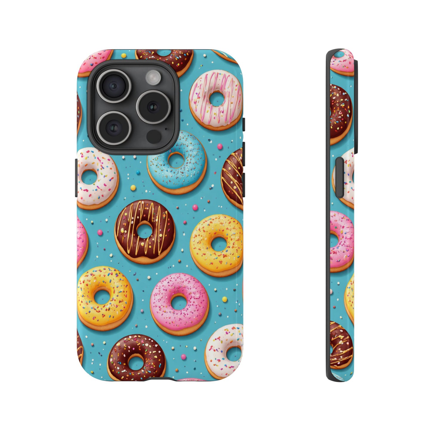 Cute Donut Pattern Phone Case – Colorful Sprinkles Dessert Design for Iphone, Samsung Galaxy and Pixel