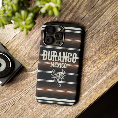 Durango Mexico Phone Case | Serape Scorpion Western Design | Mexican Heritage Tough Case for iPhone & Samsung