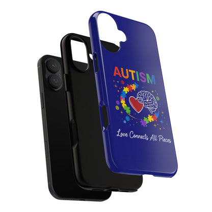 Autism Awareness Tough Case – "Love Connects All Pieces" Phone Case for Iphone, Samsung Galaxy and Pixel