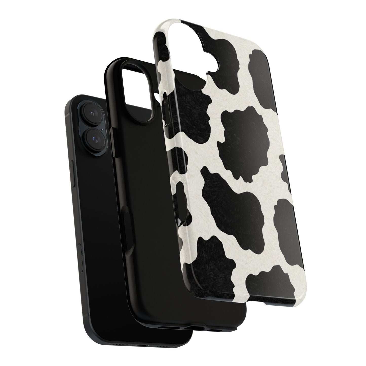 Black & White Cow Print Phone Case | Aesthetic Tough Protective Case
