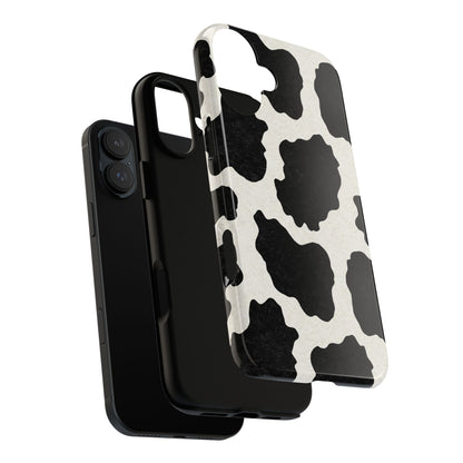 Black & White Cow Print Phone Case | Aesthetic Tough Protective Case