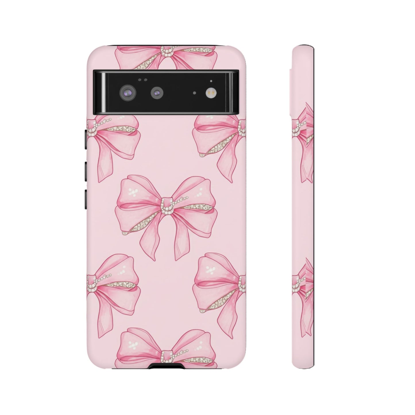 Pink Bow Pattern Phone Case | Coquette Aesthetic Tough Protective Case