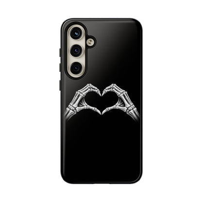 Skeleton Hands Heart Phone Case | Gothic Black Protective Cover