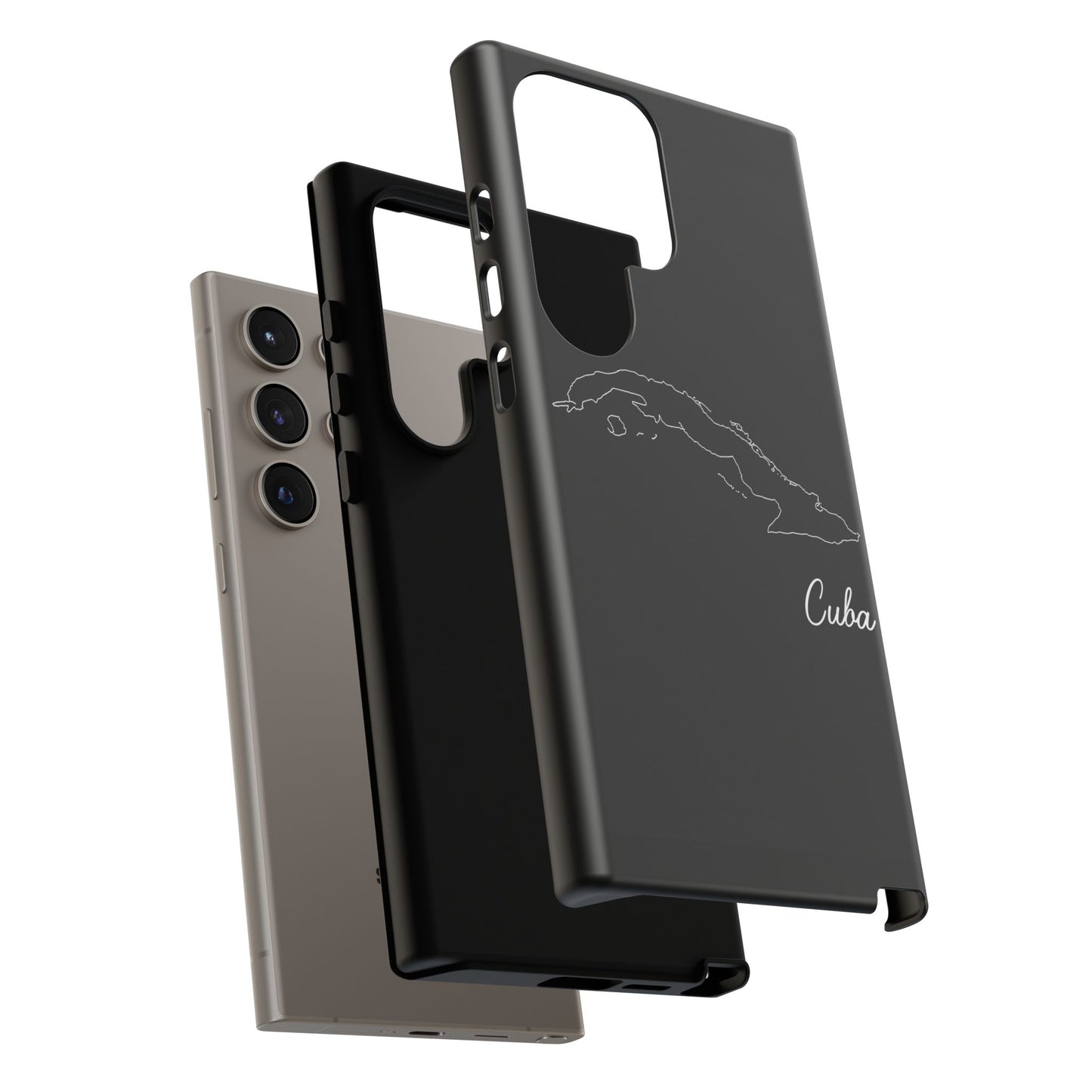 Cuba Outline Phone Case – Minimal Country Map Tough Case (iPhone, Samsung, Pixel)