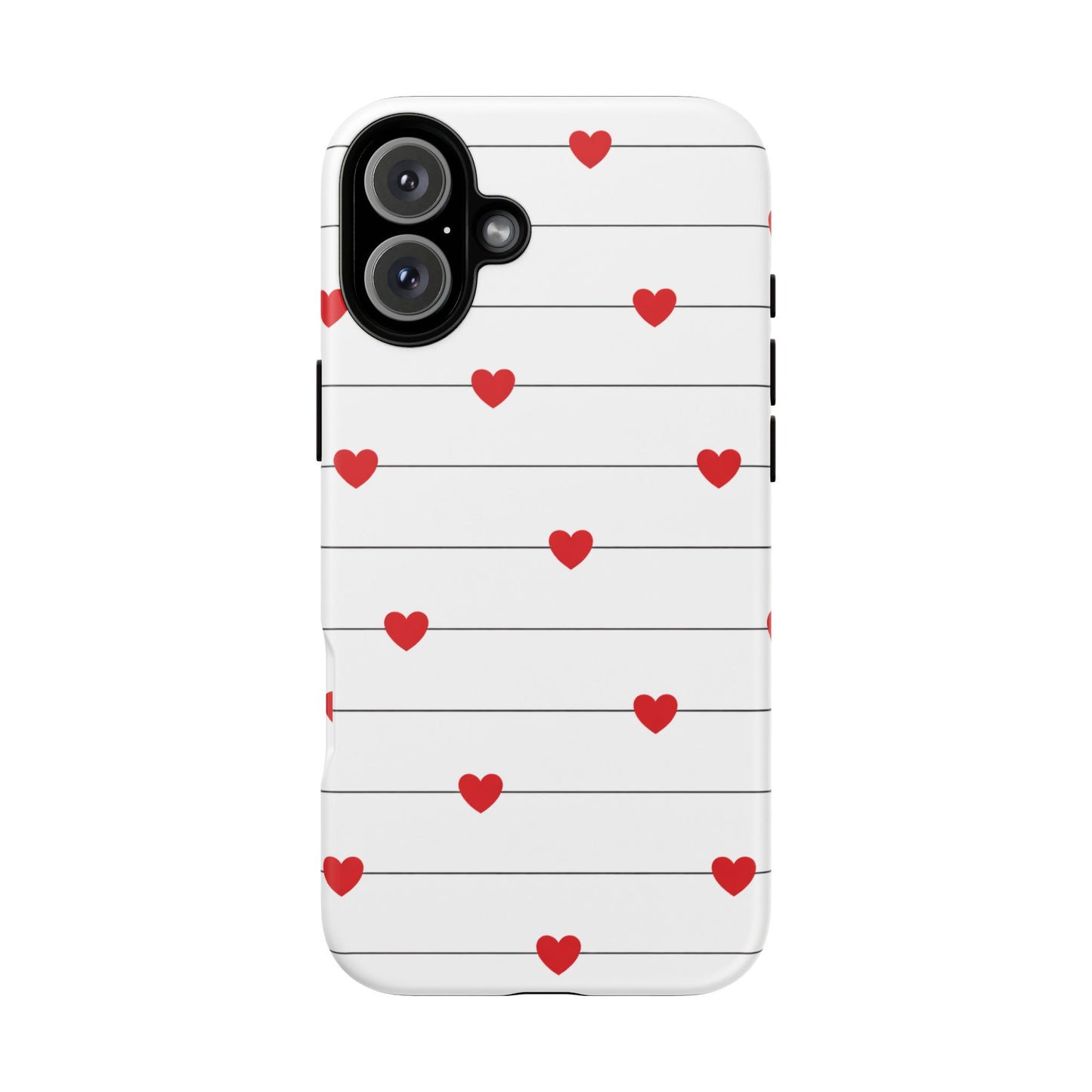 Red Heart Stripe iPhone Case | Tough Shockproof Love Aesthetic Cover