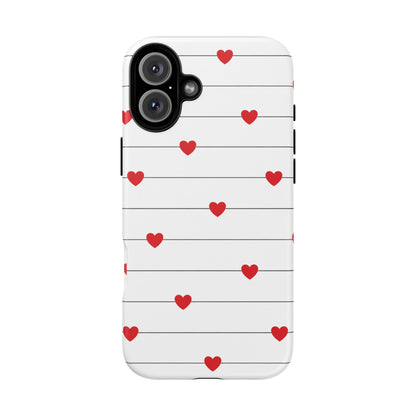 Red Heart Stripe iPhone Case | Tough Shockproof Love Aesthetic Cover