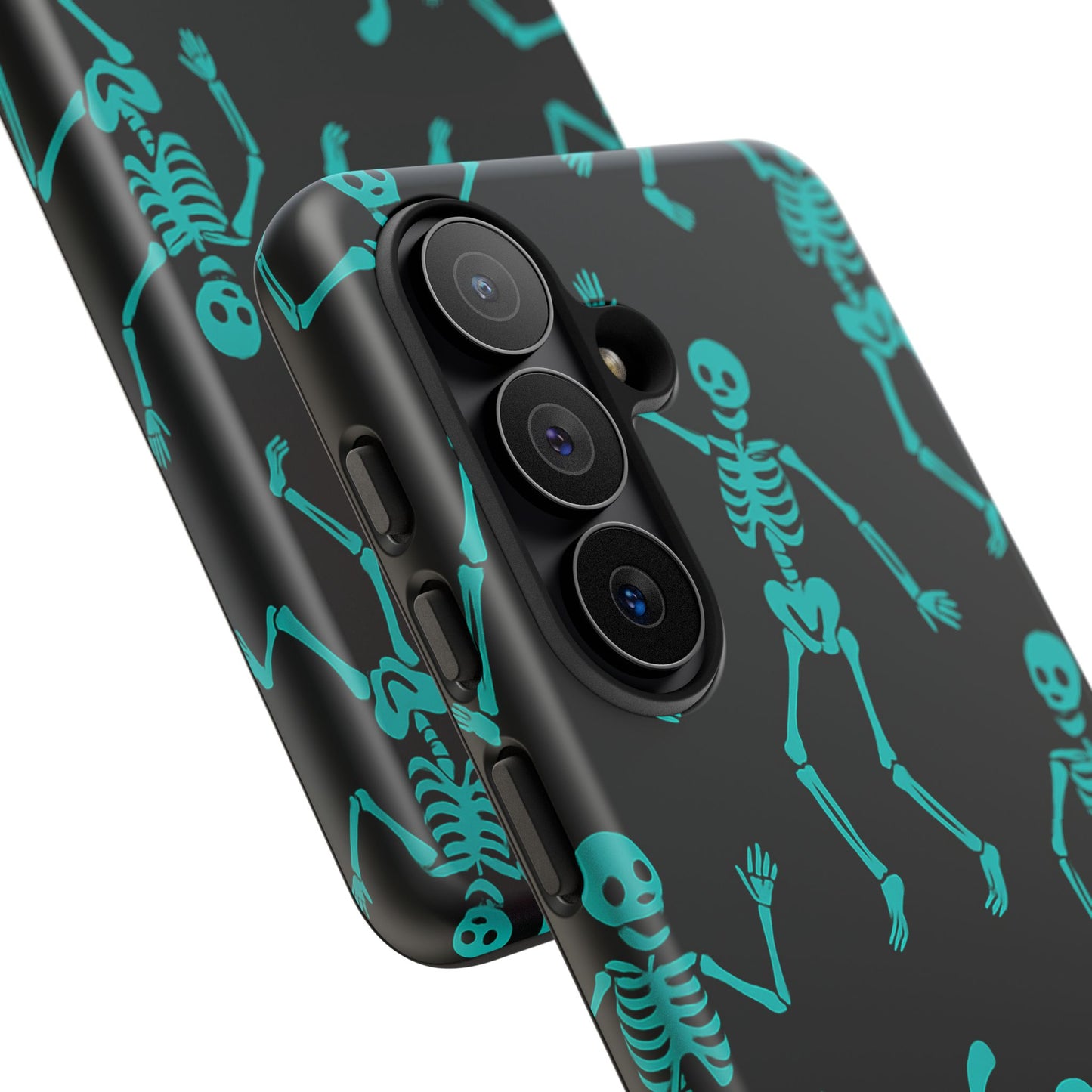 Dancing Teal Skeletons Phone Case | Tough Protective Case for Iphone, Samsung Galaxy and Pixel