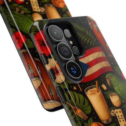Puerto Rican Culture Phone Case | Boricua Icons Caribbean Aesthetic Tough Protective Case