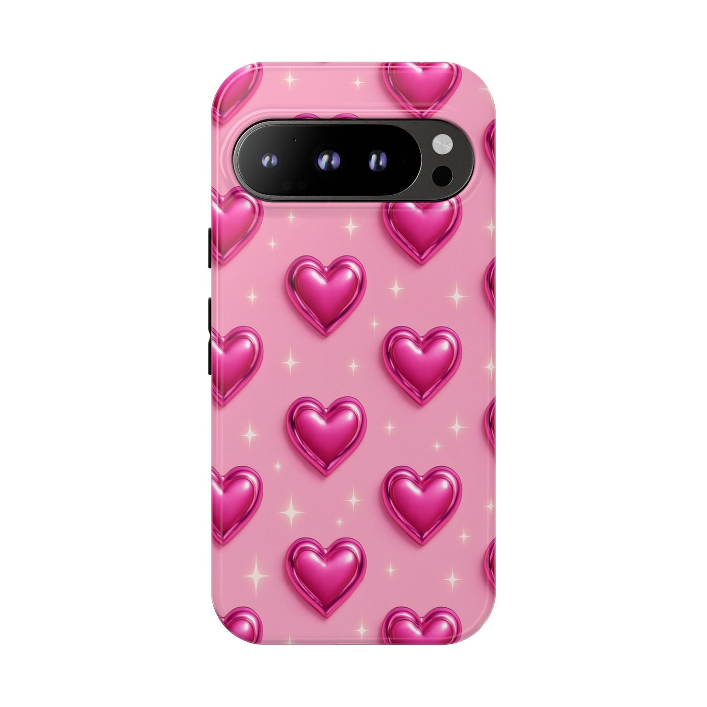 Pink Heart Pattern Phone Case | Tough Protective Case for Iphone, Samsung Galaxy and Pixel