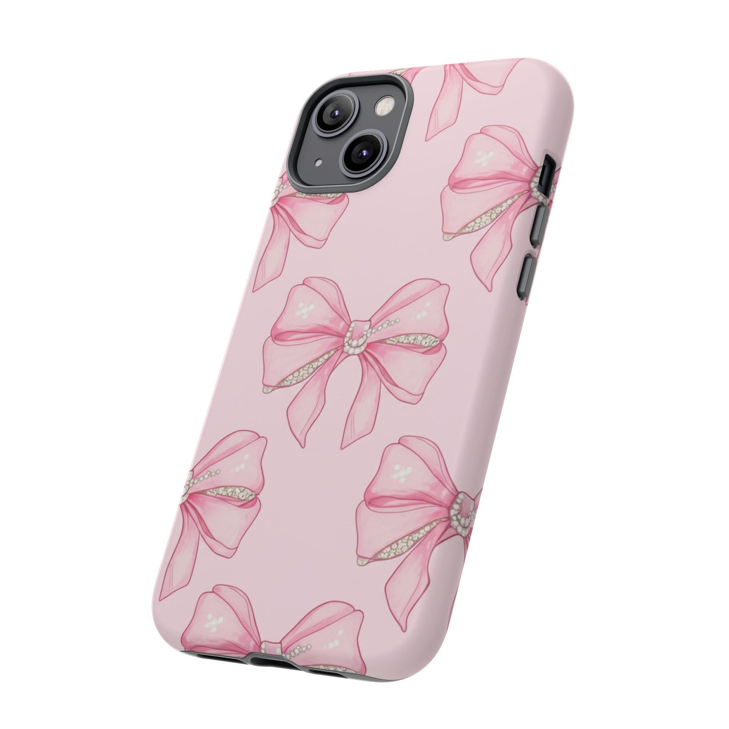 Pink Bow Pattern Phone Case | Coquette Aesthetic Tough Protective Case