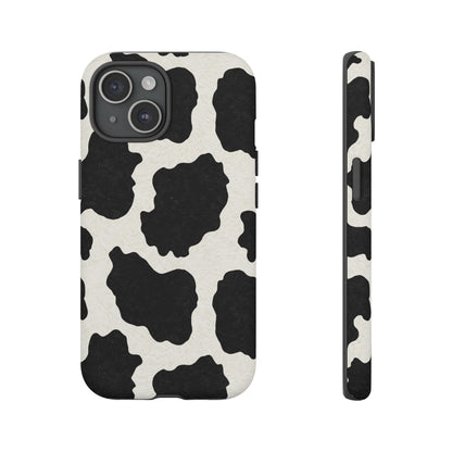 Black & White Cow Print Phone Case | Aesthetic Tough Protective Case
