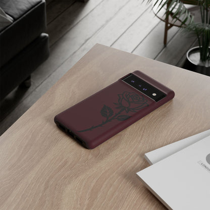 Black Rose Burgundy iPhone Case | Dark Aesthetic Shockproof Protective Cover