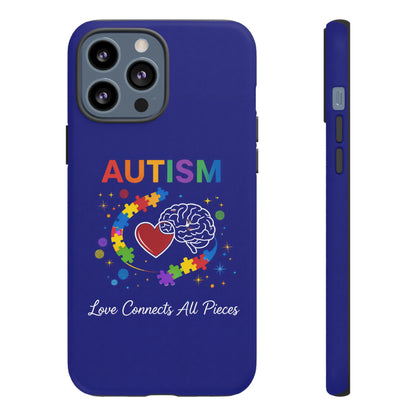Autism Awareness Tough Case – "Love Connects All Pieces" Phone Case for Iphone, Samsung Galaxy and Pixel
