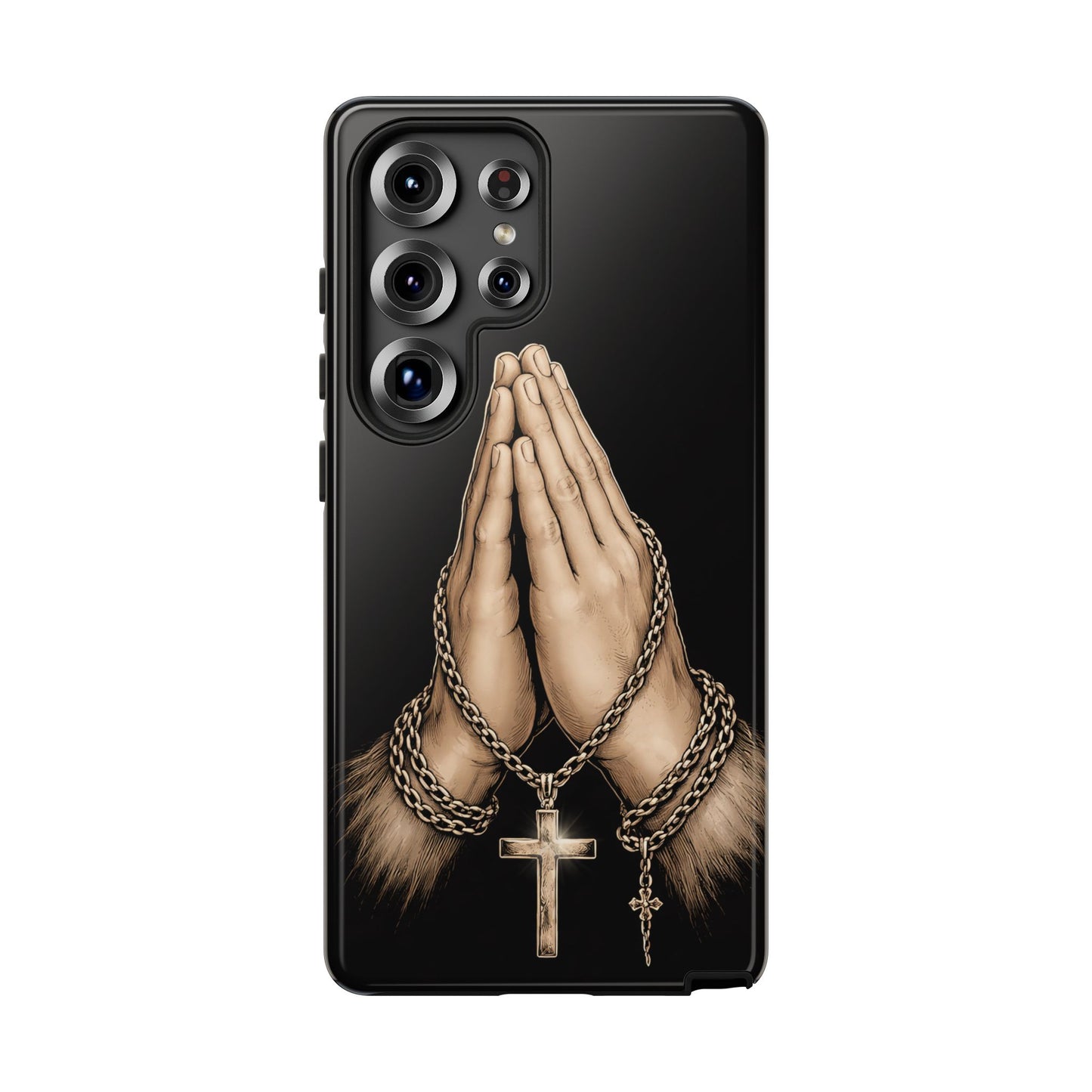 Praying Hands Cross Phone Case – Christian Faith Scripture Cover
