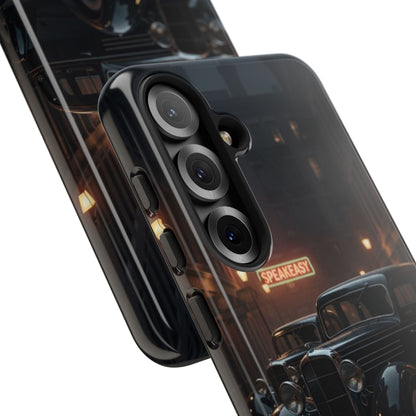 Vintage Classic Car Phone Case | Retro Noir Aesthetic | 1930s Street Scene Tough Case for iPhone & Samsung