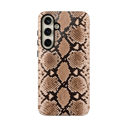 Snake Print Phone Case – Brown Python Pattern Slim Protective Cover for Iphone, Samsung Galaxy and Pixel