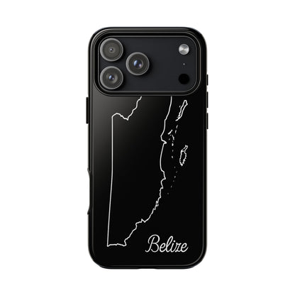 Belize Outline Phone Case – Minimal Country Map Tough Case (iPhone, Samsung, Pixel)