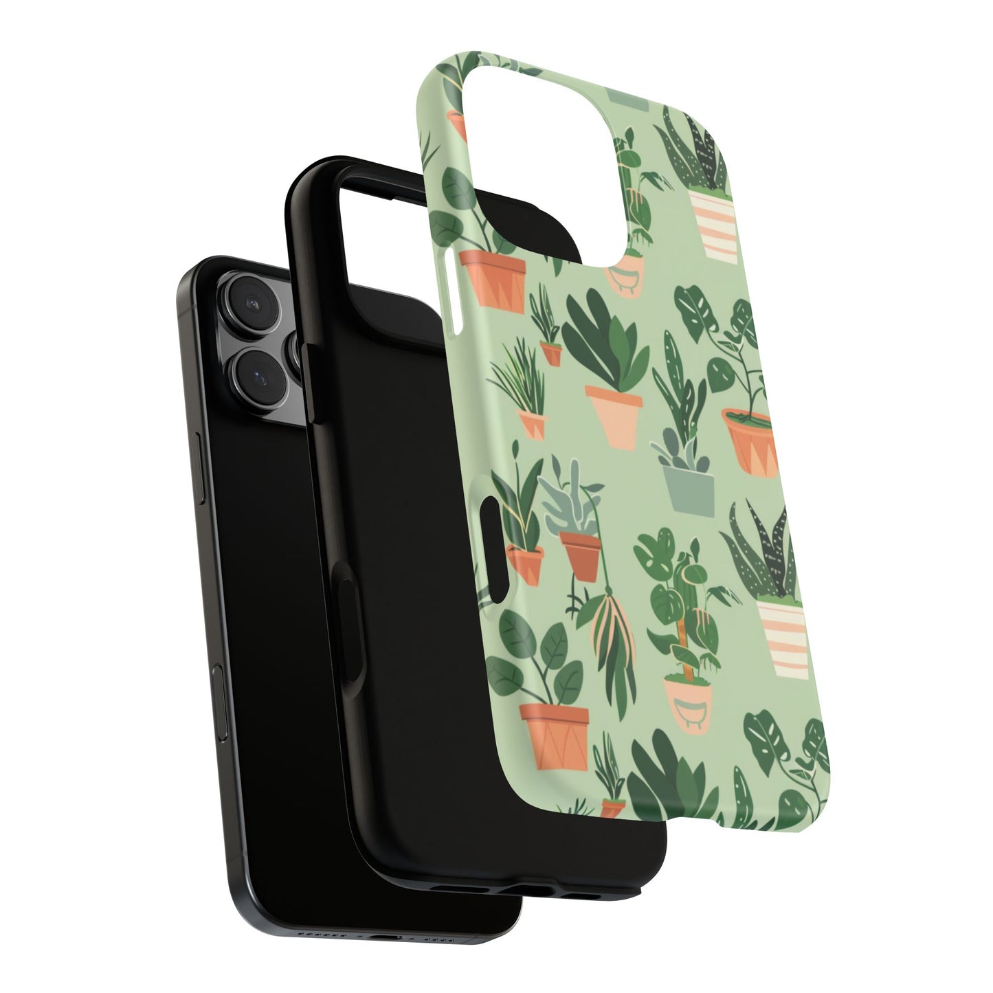 Plant Lover Phone Case | Cute Potted Plants Pattern | Botanical Aesthetic Tough Case