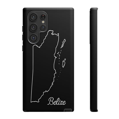 Belize Outline Phone Case – Minimal Country Map Tough Case (iPhone, Samsung, Pixel)