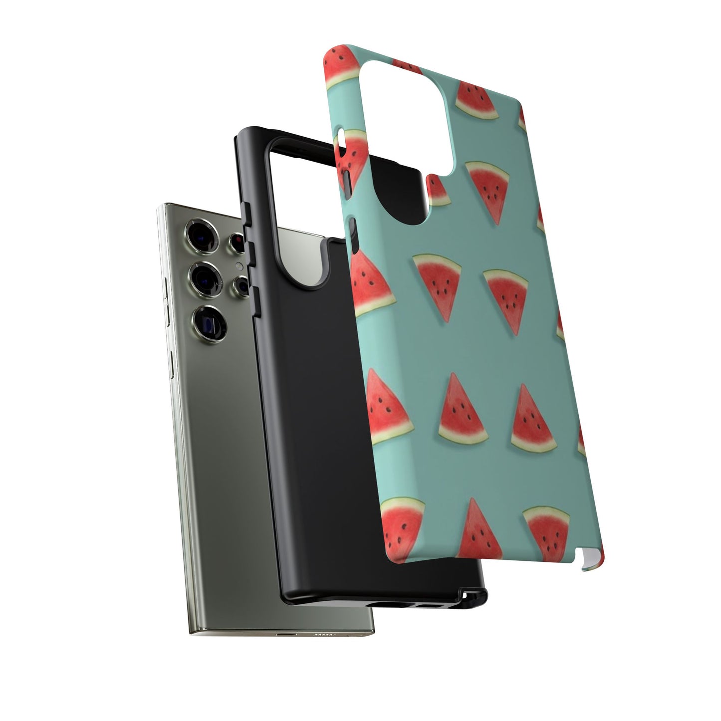 Watermelon Phone Case – Pastel Blue Summer Fruit Tough Case (iPhone, Samsung, Pixel)
