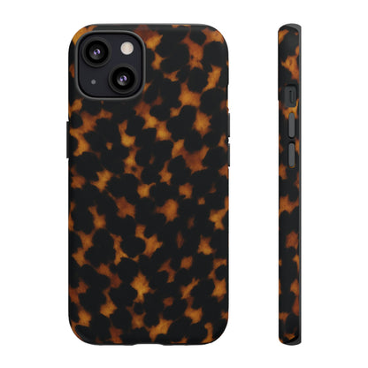Tortoiseshell Pattern Tough Phone Case | Classic Leopard-Style Protective Cover