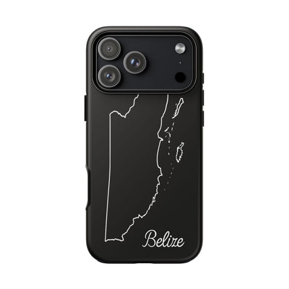 Belize Outline Phone Case – Minimal Country Map Tough Case (iPhone, Samsung, Pixel)