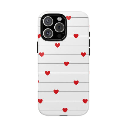 Red Heart Stripe iPhone Case | Tough Shockproof Love Aesthetic Cover