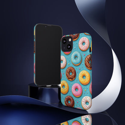 Cute Donut Pattern Phone Case – Colorful Sprinkles Dessert Design for Iphone, Samsung Galaxy and Pixel