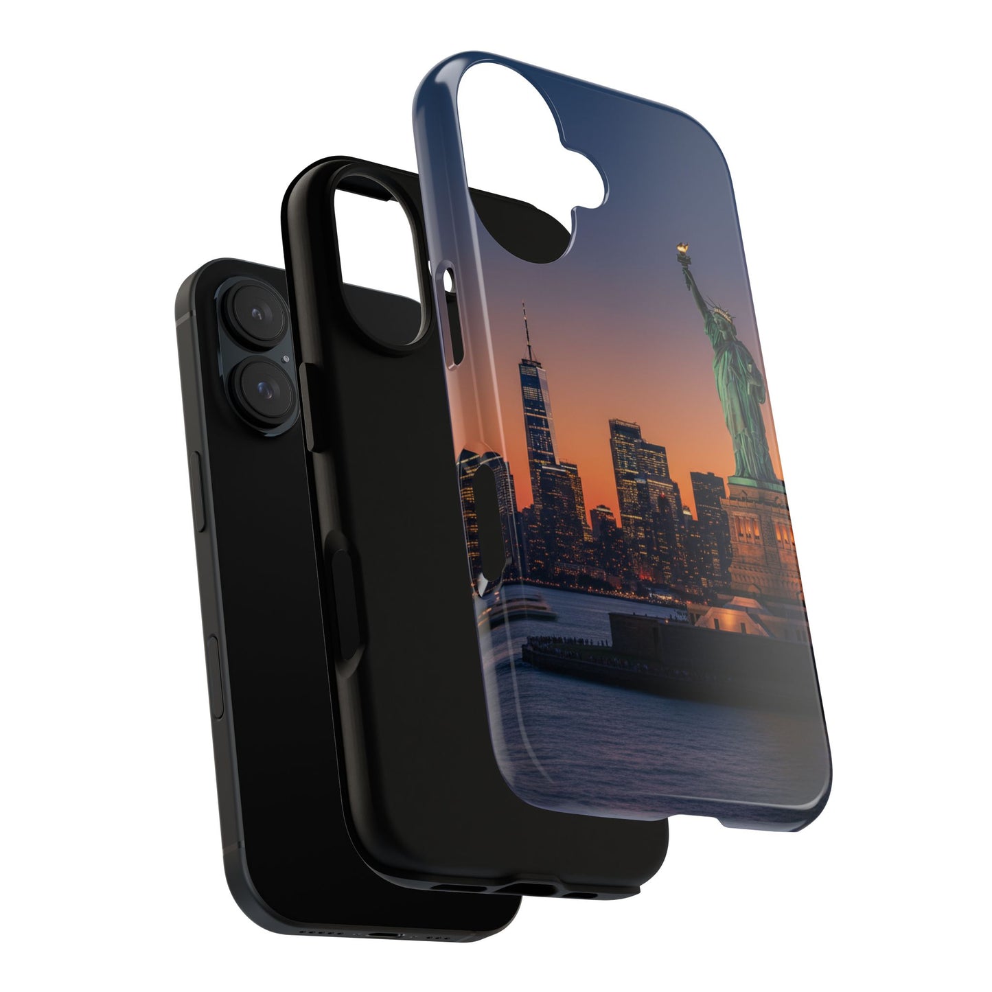 Statue of Liberty Sunset Phone Case – New York City Skyline Travel Aesthetic Tough Case