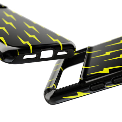 Yellow Lightning Bolt Tough Phone Case | Bold Electric Pattern Case for Iphone, Samsung Galaxy and Pixel