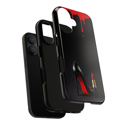 Dark Feminine Red Drip Phone Case – Gothic Glam Tough Cover
