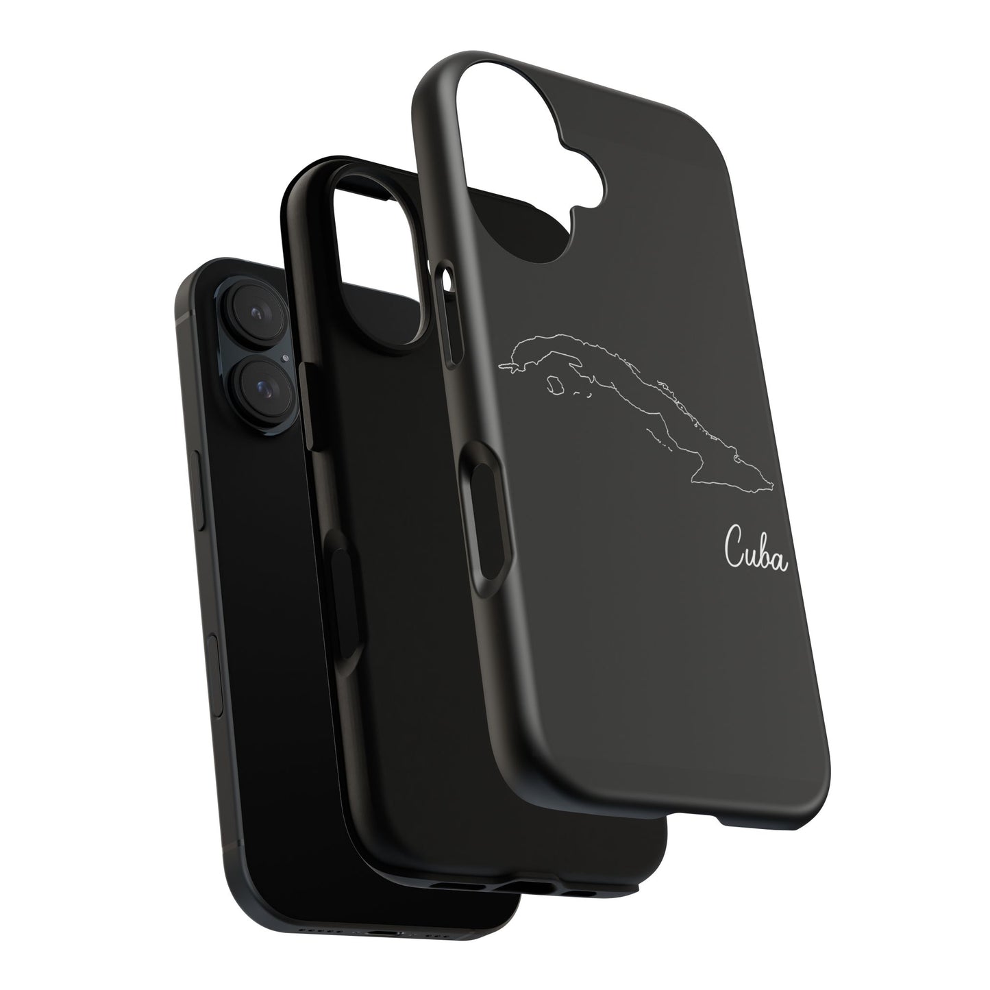 Cuba Outline Phone Case – Minimal Country Map Tough Case (iPhone, Samsung, Pixel)