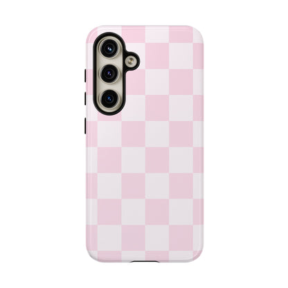 Pink Checkerboard Phone Case | Aesthetic Tough Protective Case