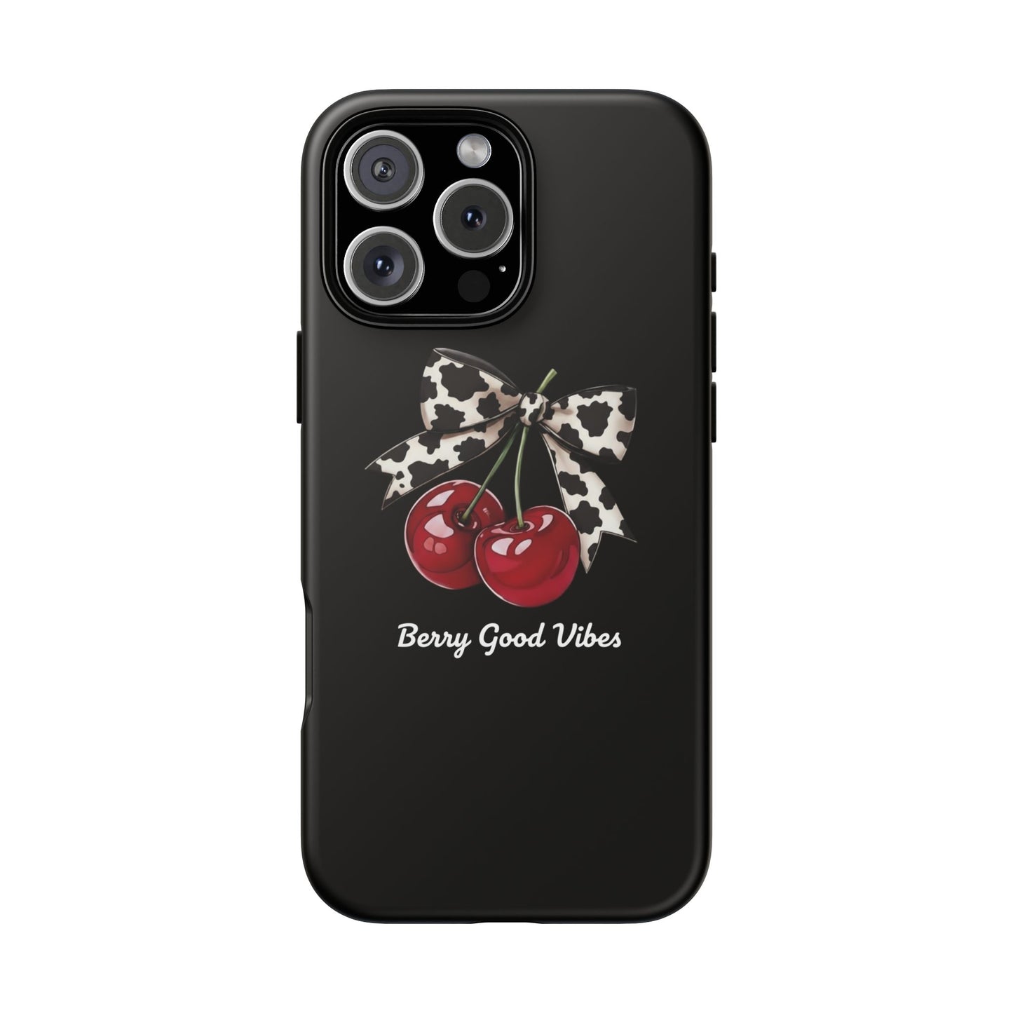 Cherry Cow Print Phone Case | Coquette Bow Aesthetic | Tough Protective Case