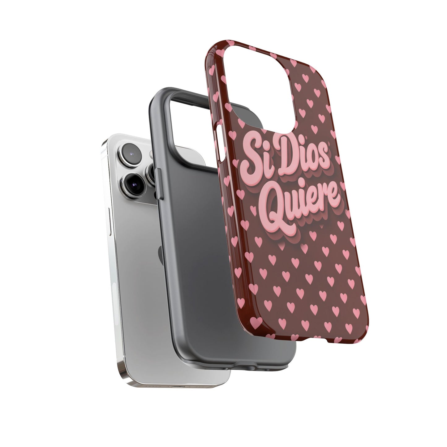Si Dios Quiere Phone Case Latina Aesthetic Pink Hearts iPhone Samsung
