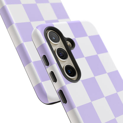 Lavender Checkerboard Phone Case | Pastel Aesthetic Checkered iPhone & Samsung Tough Case