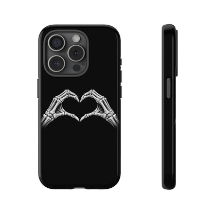 Skeleton Hands Heart Phone Case | Gothic Black Protective Cover