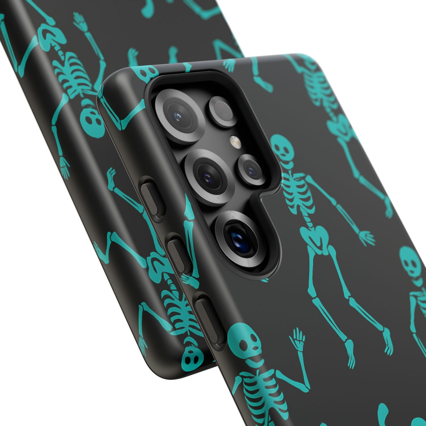 Dancing Teal Skeletons Phone Case | Tough Protective Case for Iphone, Samsung Galaxy and Pixel