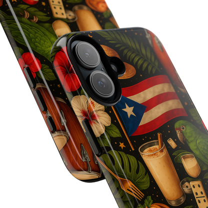 Puerto Rican Culture Phone Case | Boricua Icons Caribbean Aesthetic Tough Protective Case