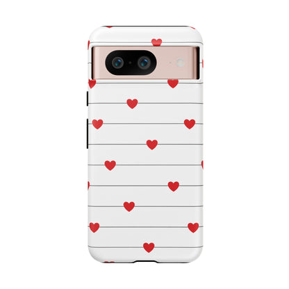 Red Heart Stripe iPhone Case | Tough Shockproof Love Aesthetic Cover
